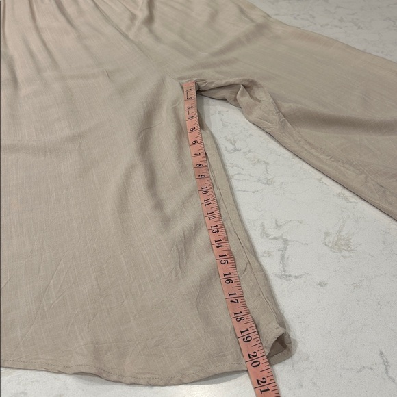 Hunter & Brown Beachy BOHO Casual Flowy One Piece Sleeveless Jumpsuit Tan XL - Picture 10 of 15